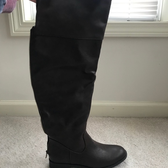 Dark brown over the knee riding boots - Picture 2 of 5